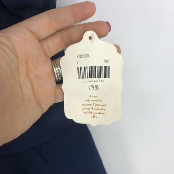 Altar'd State Navy Blue skater Mini Dress Open lace back halter top Size Large - Picture 2 of 4